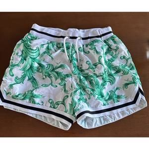 Men's BoohooMAN White and Green Floral Print Shorts Size M
